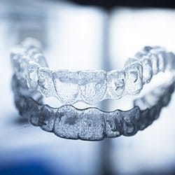 Clear Invisalign alignment tray for cosmetic dentistry in fairfax