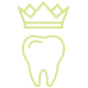 Animated tooth wearing a crown icon