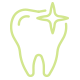 Animated tooth with sparkle icon