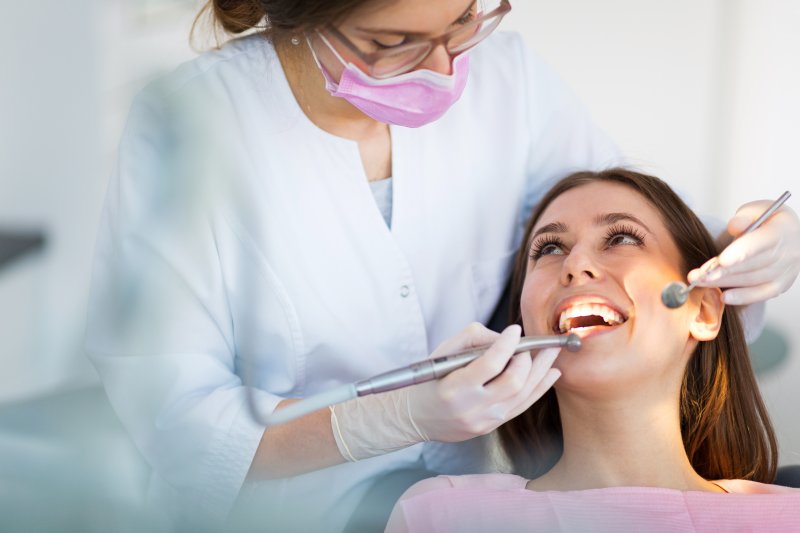 patients talking to their dentist