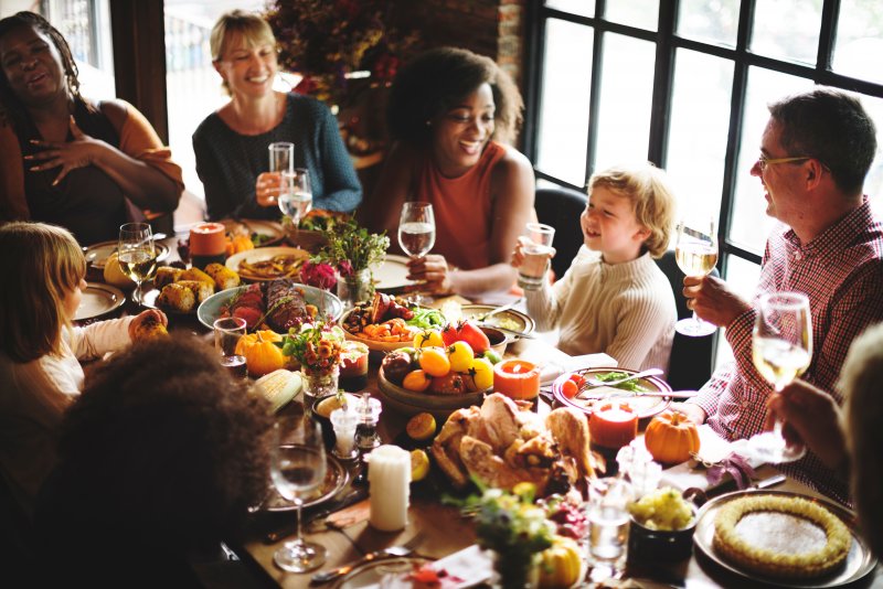 A family having a healthy Thanksgiving